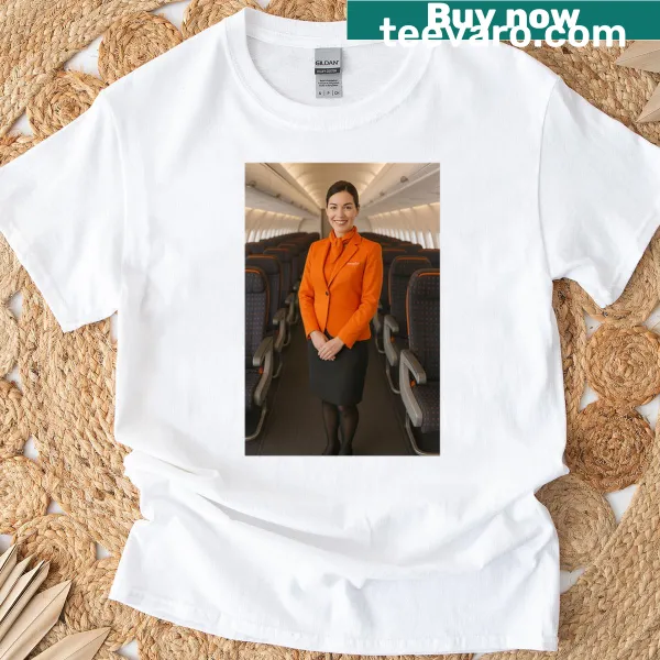 Easyjet themed t-shirt promoting cabin confidence