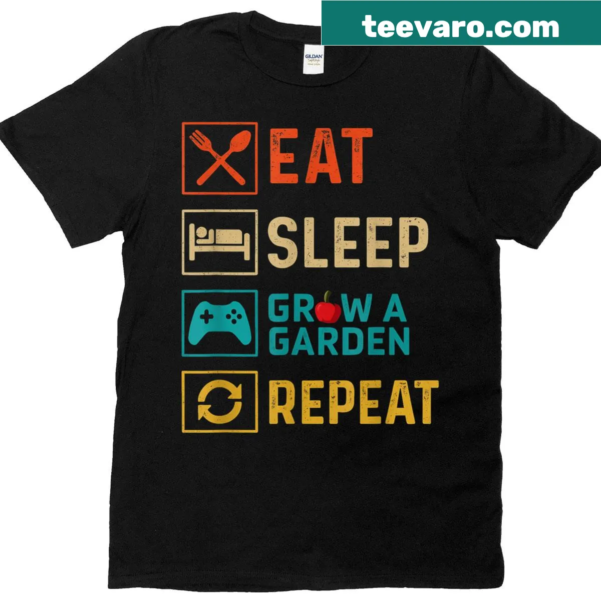 Funny Gamer Gardening T-shirt with gardening and gaming phrase — on a men's t-shirt