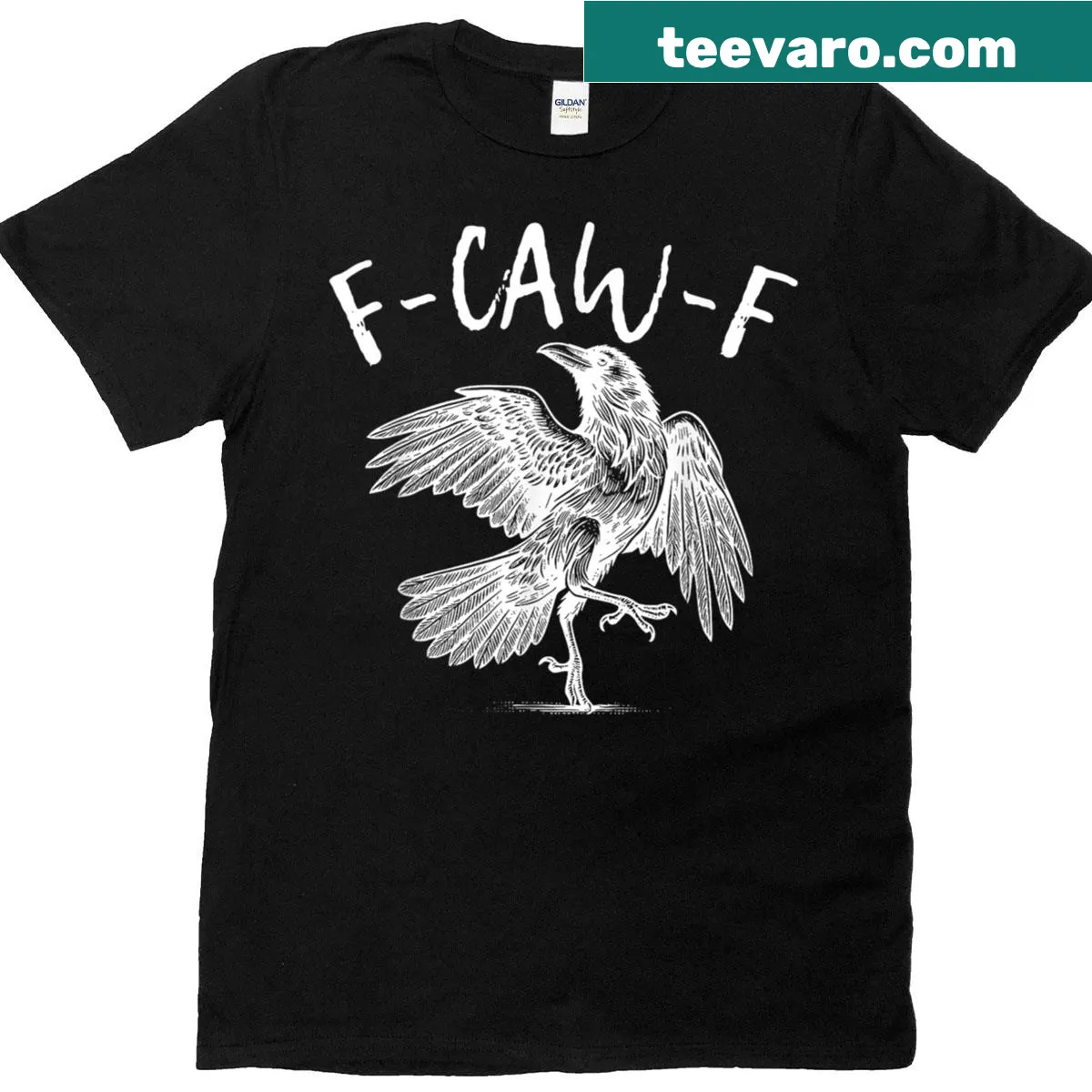 Silhouette of a raven on a minimalist T-shirt — on a men's t-shirt