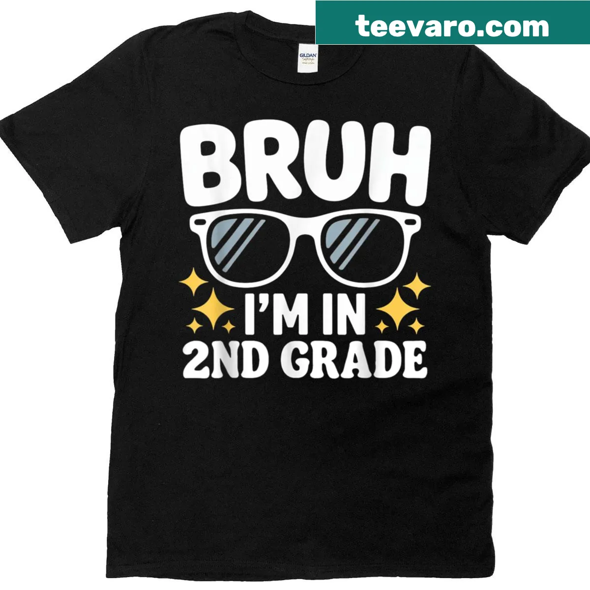 Humorous 2nd Grade student t-shirt with sunglasses and text. — on a men's t-shirt