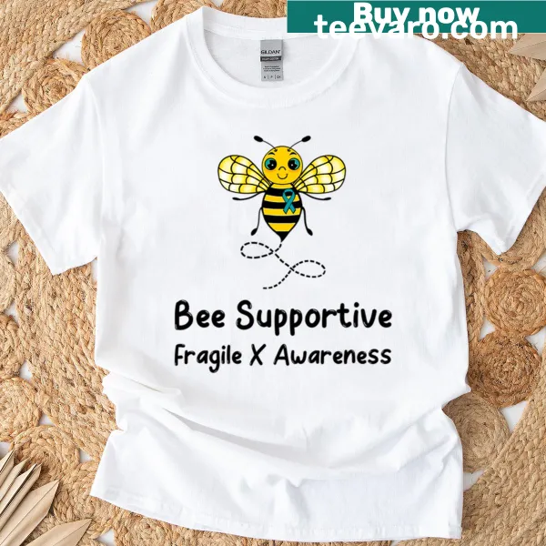 Text supporting Fragile X Syndrome awareness on a T-shirt