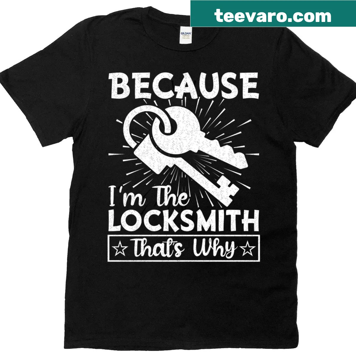 T-shirt with funny locksmith phrase — on a men's t-shirt