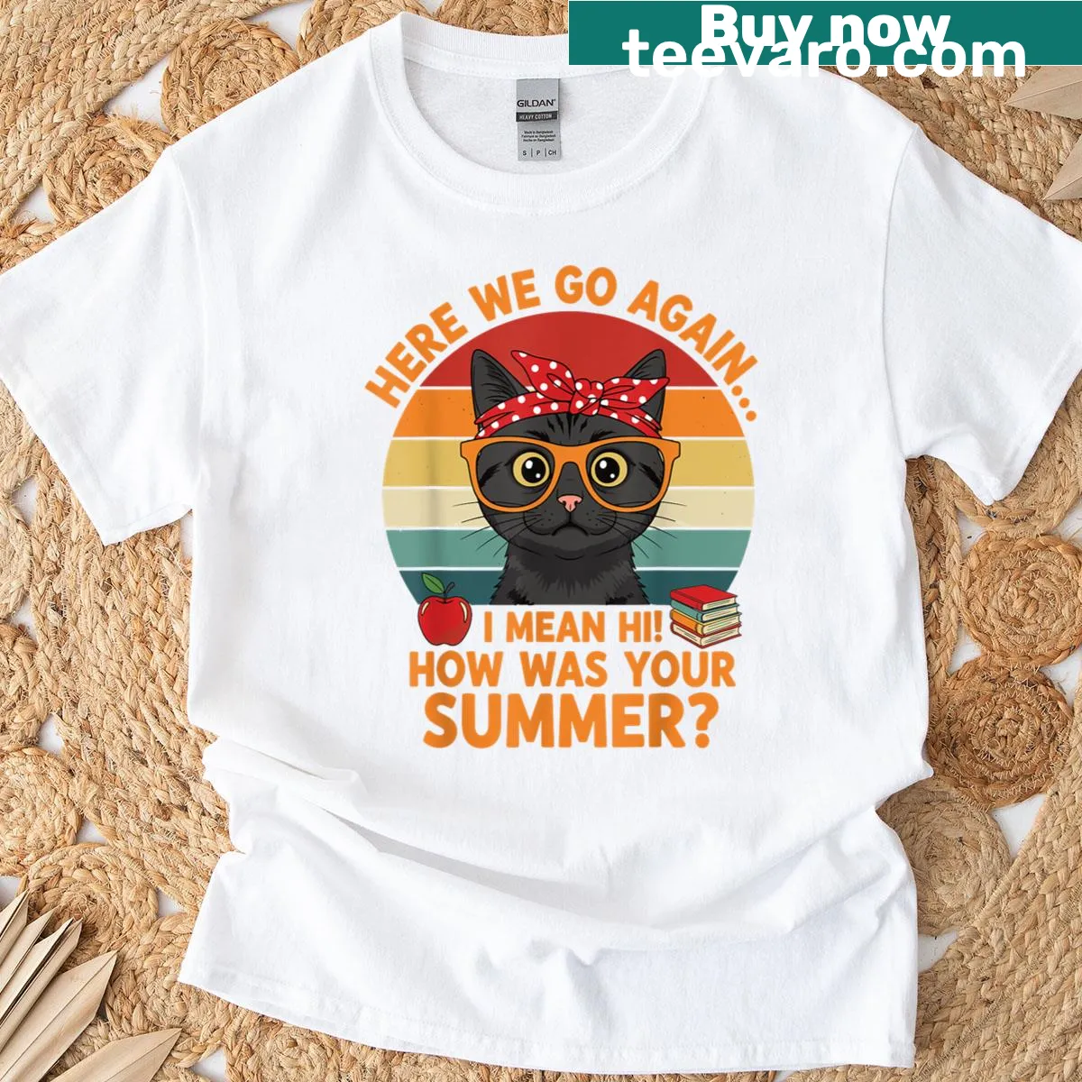 Sarcastic teacher t-shirt with text about back to school — on a men's t-shirt