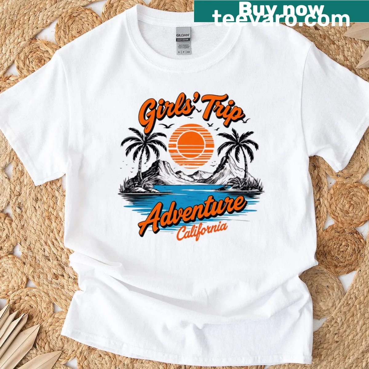 Girls Trip 2025 California t-shirt featuring cheerful travel-themed typography — on a men's t-shirt