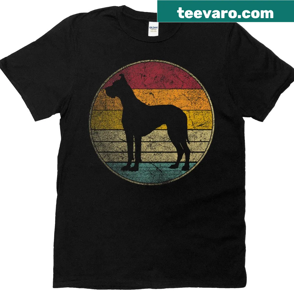 Vintage-style t-shirt featuring a Great Dane graphic and heartwarming design — on a men's t-shirt