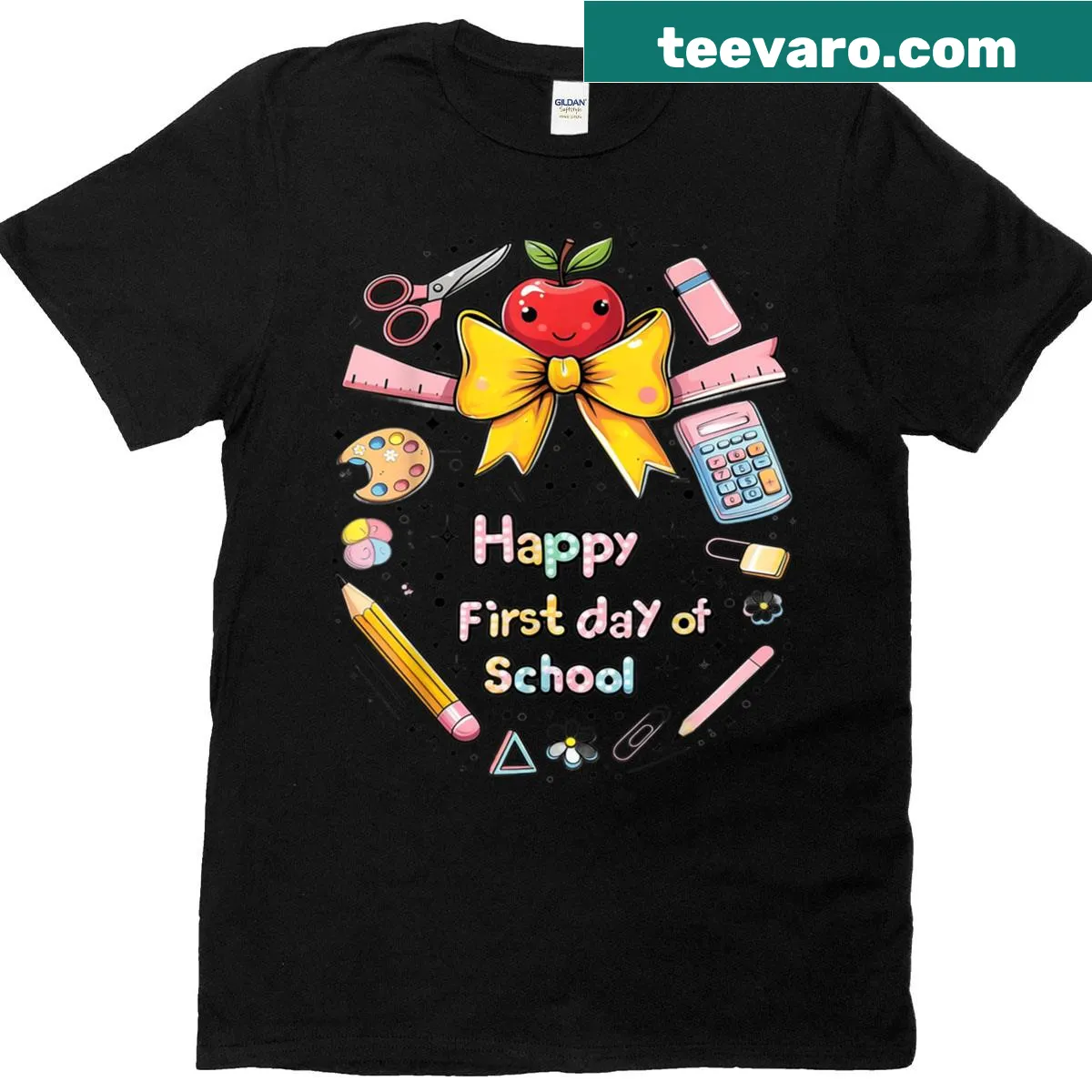 Cute bow design for first day of school — on a men's t-shirt