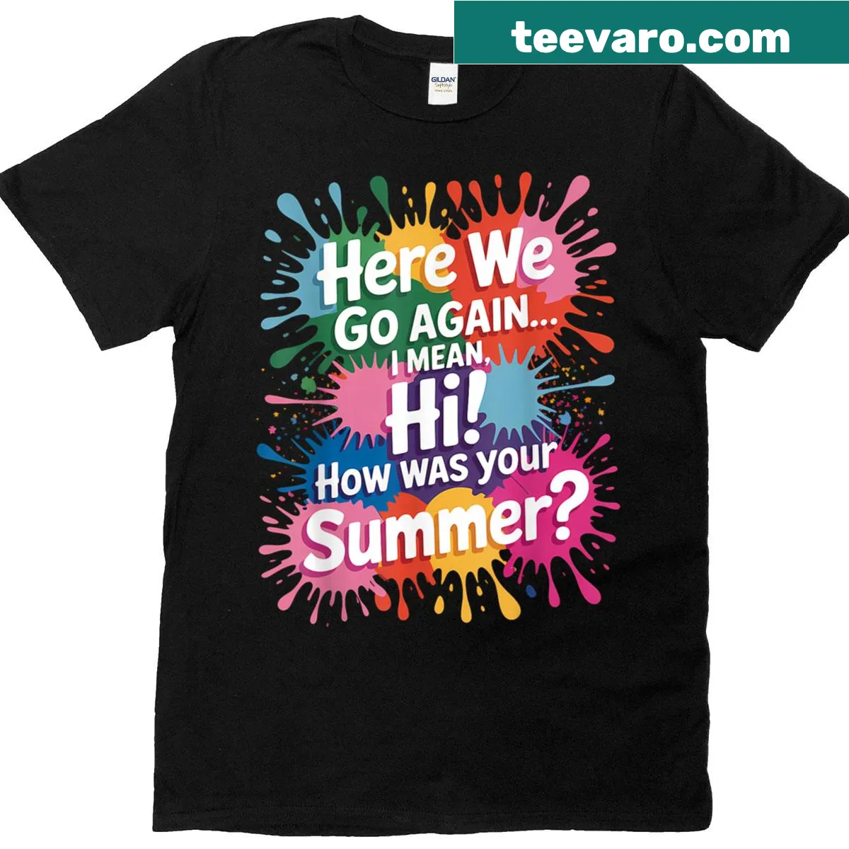 Teacher shirt featuring a light-hearted phrase about summer. — on a men's t-shirt