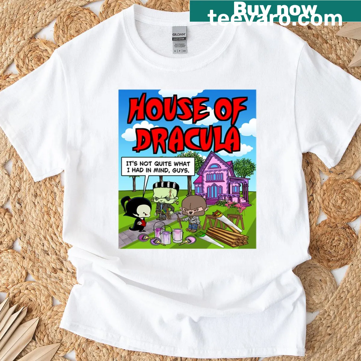 Spooky t-shirt featuring a creative Dracula design — on a men's t-shirt