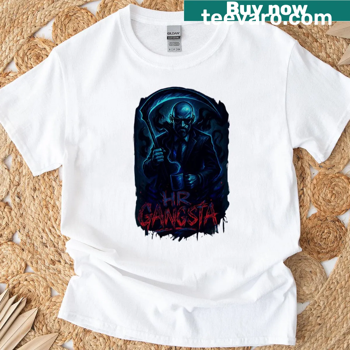 Humorous HR Gangsta T-shirt designed for human resources workers. — on a men's t-shirt