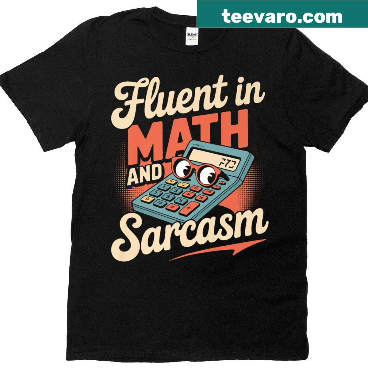 Funny T-shirt for science teachers with 'I Speak Fluent Sarcasm' text — on a men's t-shirt