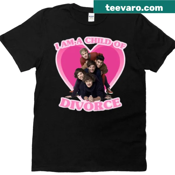 Nostalgic t-shirt for kids with 'I'm Child Of Divorce One Direction' text
