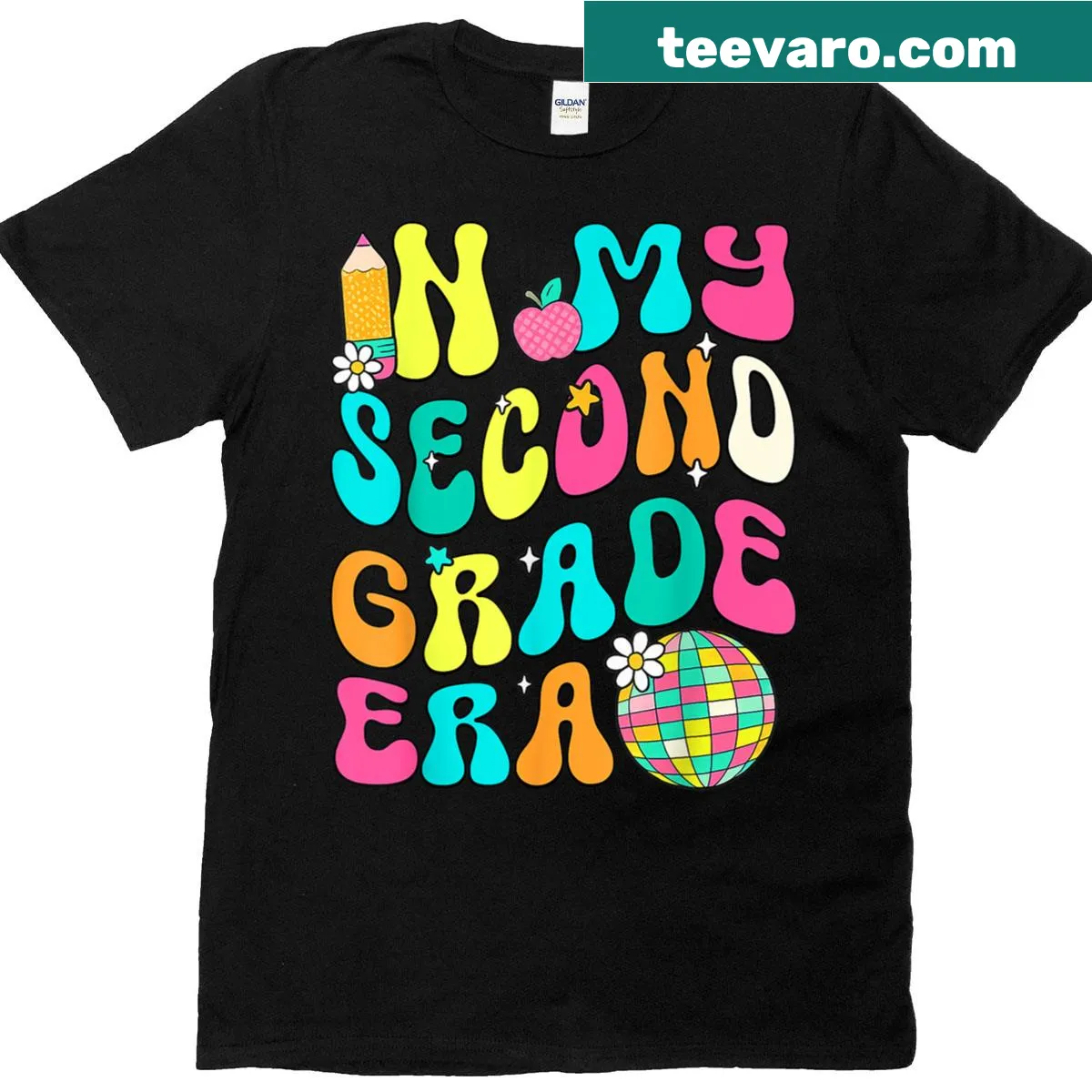 Heartwarming shirt for second grade teachers with nostalgic text. — on a men's t-shirt