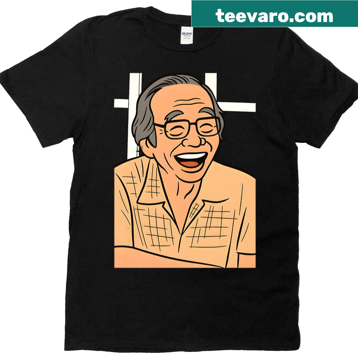 Artistic T-shirt inspired by Kiyoshi Saito's work featuring abstract design — on a men's t-shirt