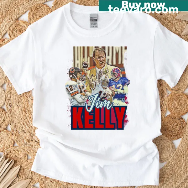 Vintage Jim Kelly football t-shirt with bootleg design