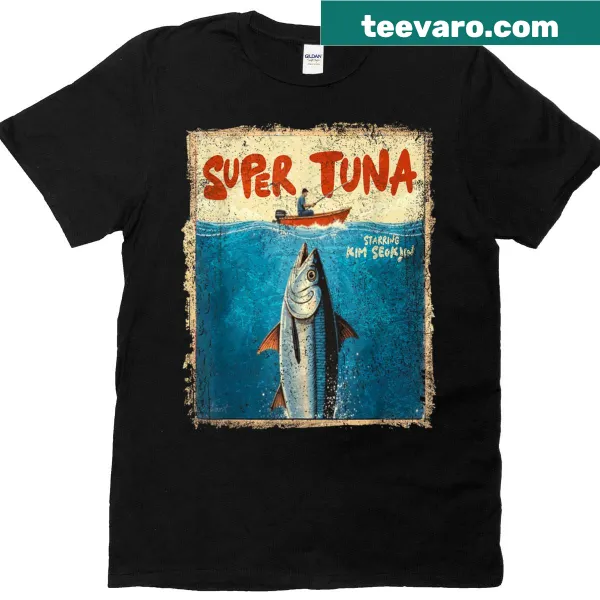 Vintage fishing t-shirt with retro tuna graphic and 1975 text