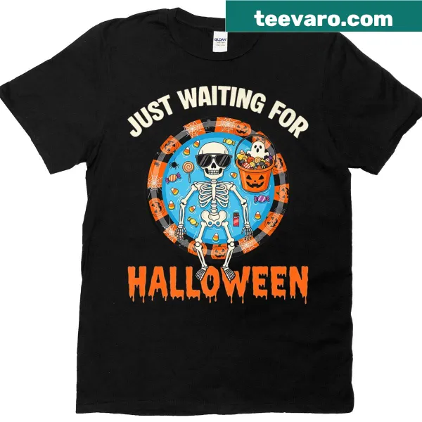 Cute Halloween skeleton graphic for kids on a t-shirt
