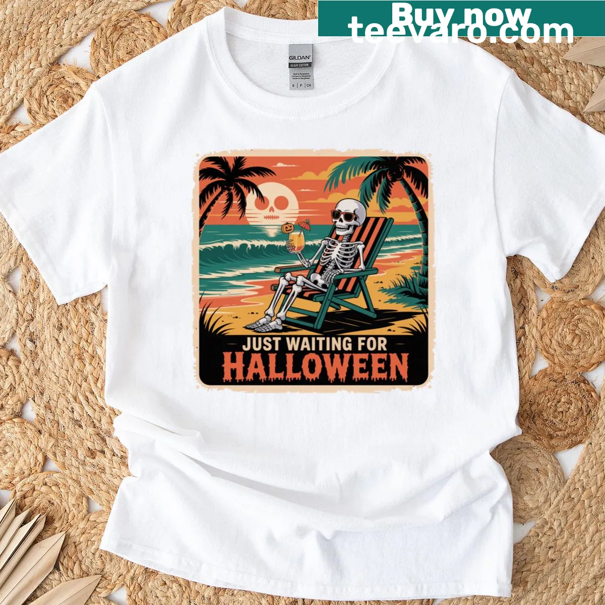 Quirky skeleton design on t-shirt celebrating Halloween — on a men's t-shirt