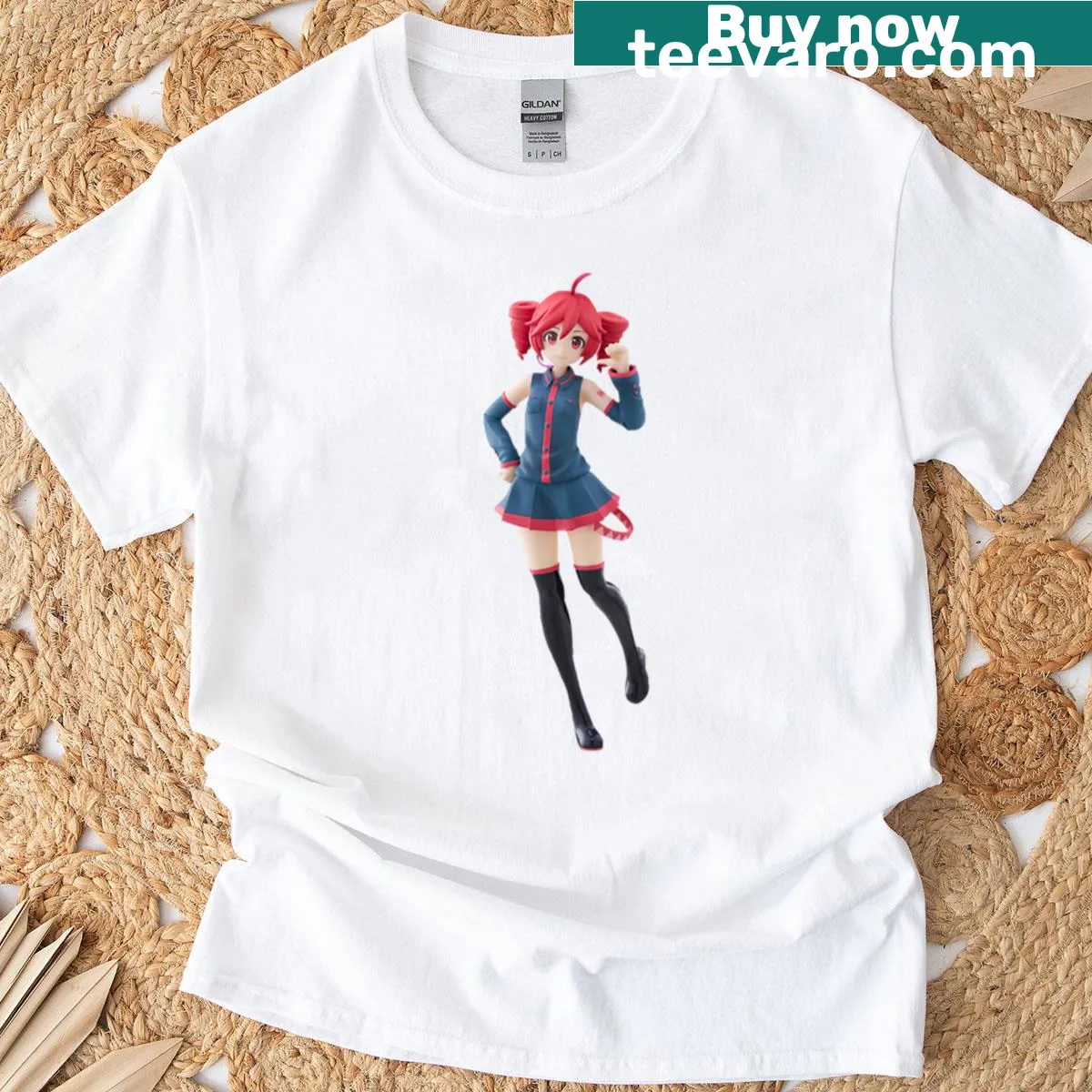 Illustration of Kasane Teto on a t-shirt — on a men's t-shirt