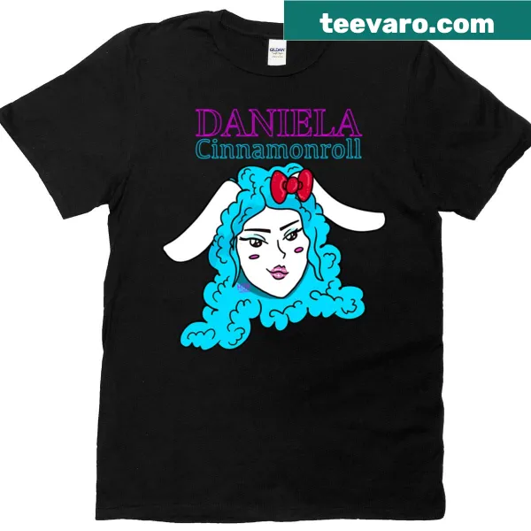 Illustrated Cinnamonroll design on a women's t-shirt by Marcieom