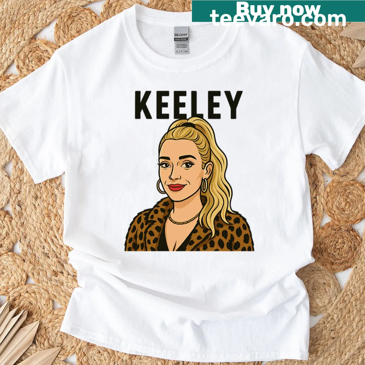 Chic leopard print design inspired by Keeley Jones from Ted Lasso — on a men's t-shirt