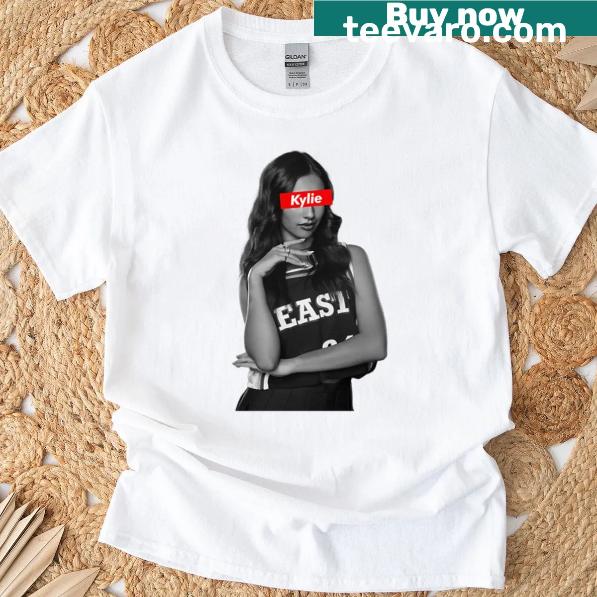 Y2K themed t-shirt featuring Kylie Cantrall with playful illustration — on a men's t-shirt
