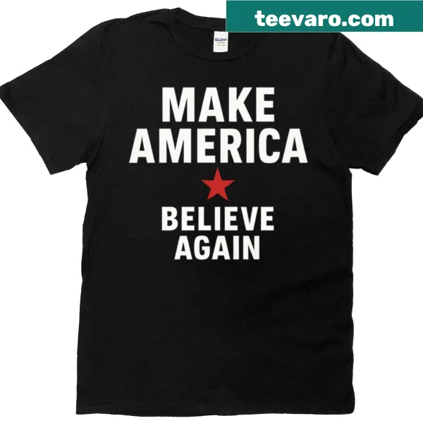Ted Lasso inspired T-shirt with playful typography urging belief