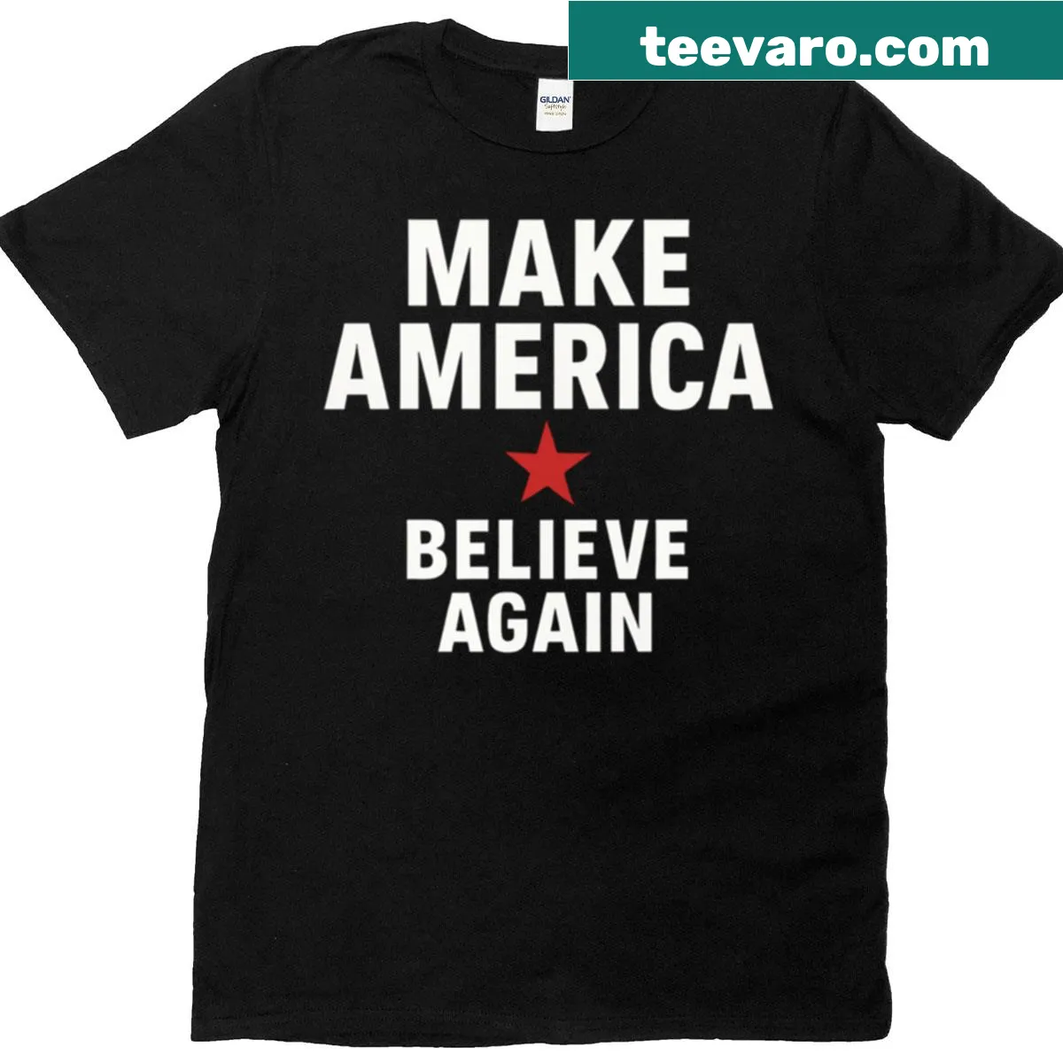 Ted Lasso inspired T-shirt with playful typography urging belief — on a men's t-shirt