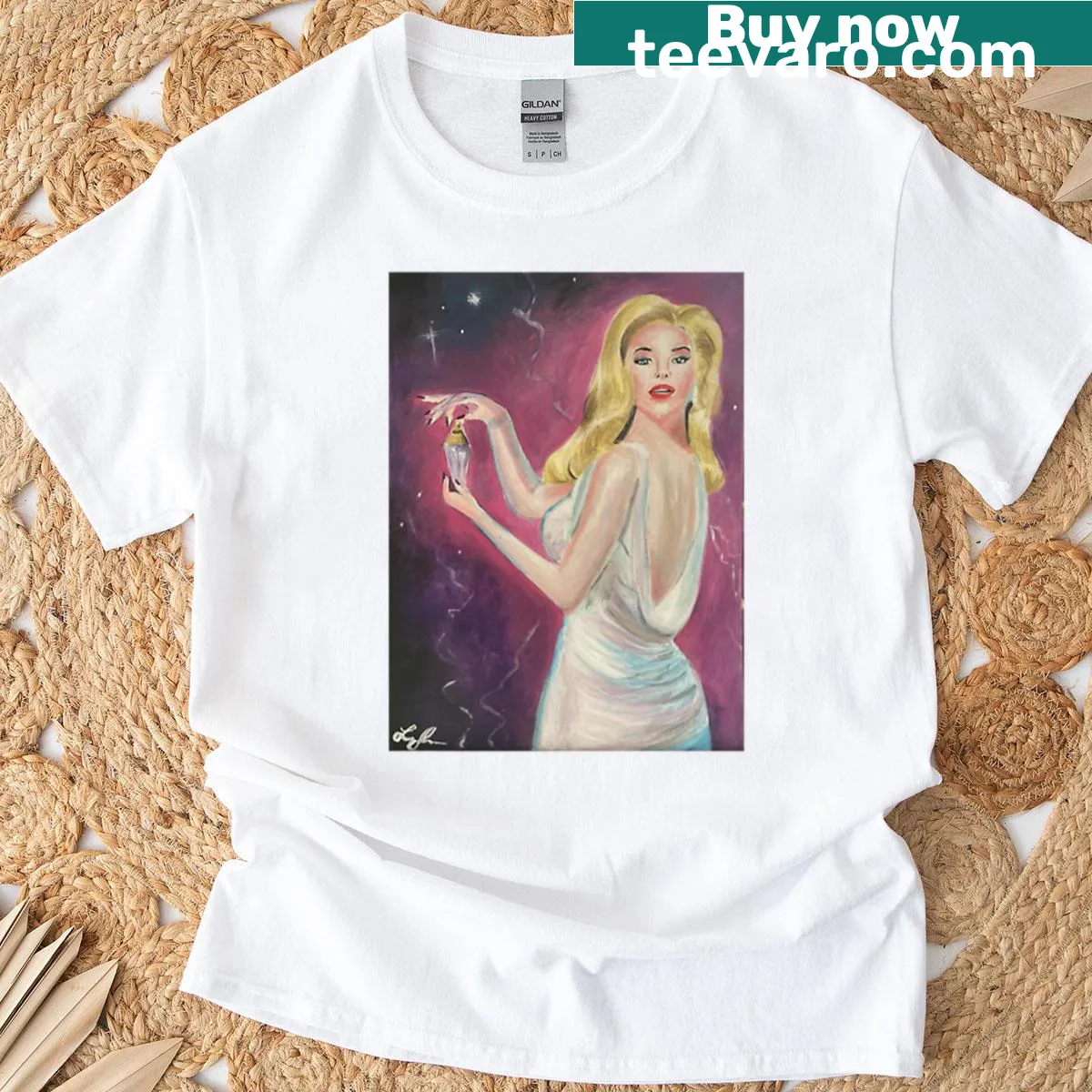 T-shirt featuring graphic of Megan Hilty as Madeline Ashton from the musical — on a men's t-shirt