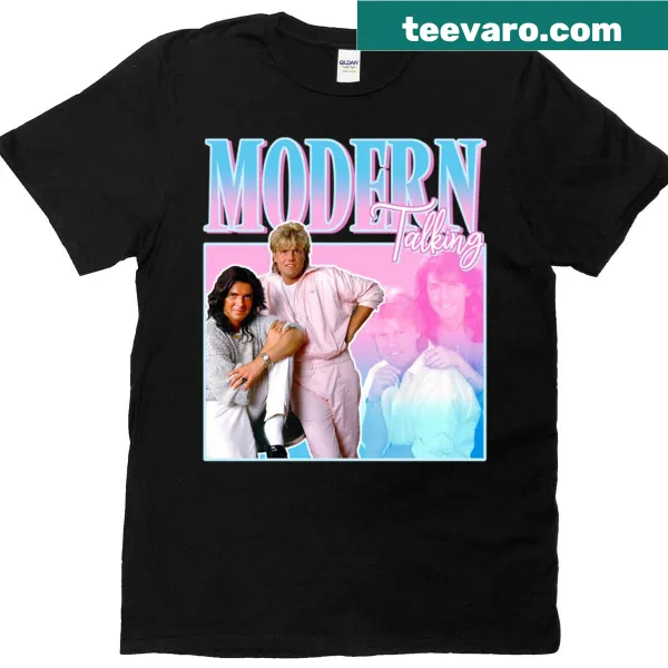 Y2K vintage style Modern Talking t-shirt with distressed graphics.