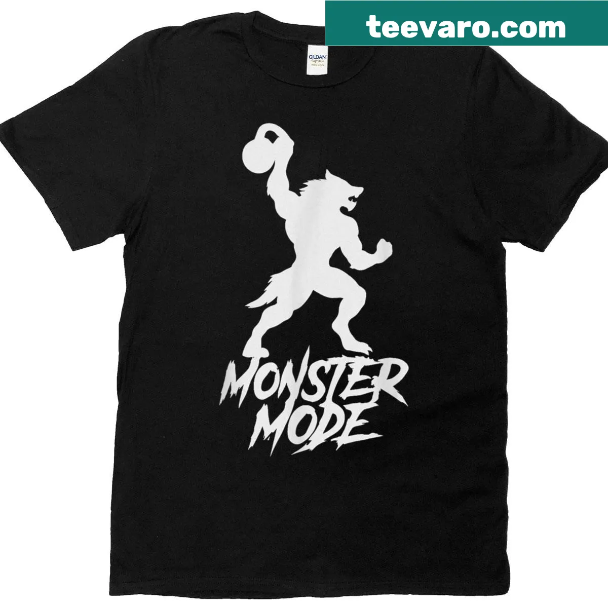 Funny T-shirt featuring a werewolf in monster mode for gym workouts — on a men's t-shirt
