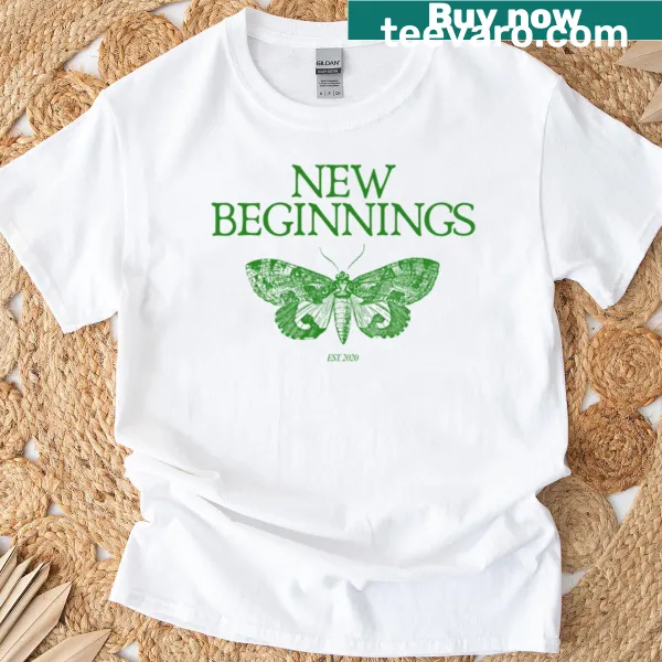 Illustration of moths representing new beginnings on a T-shirt