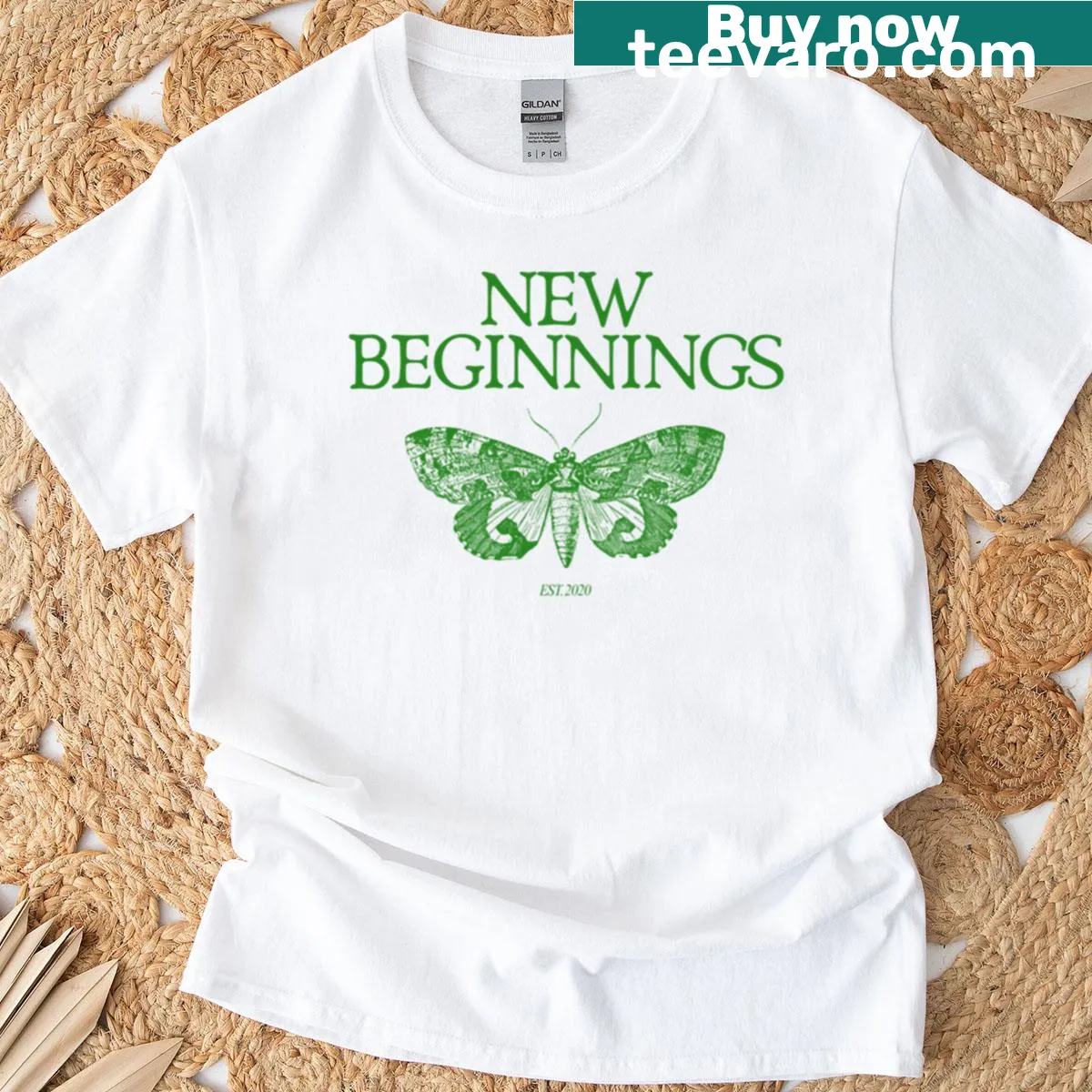Illustration of moths representing new beginnings on a T-shirt — on a men's t-shirt