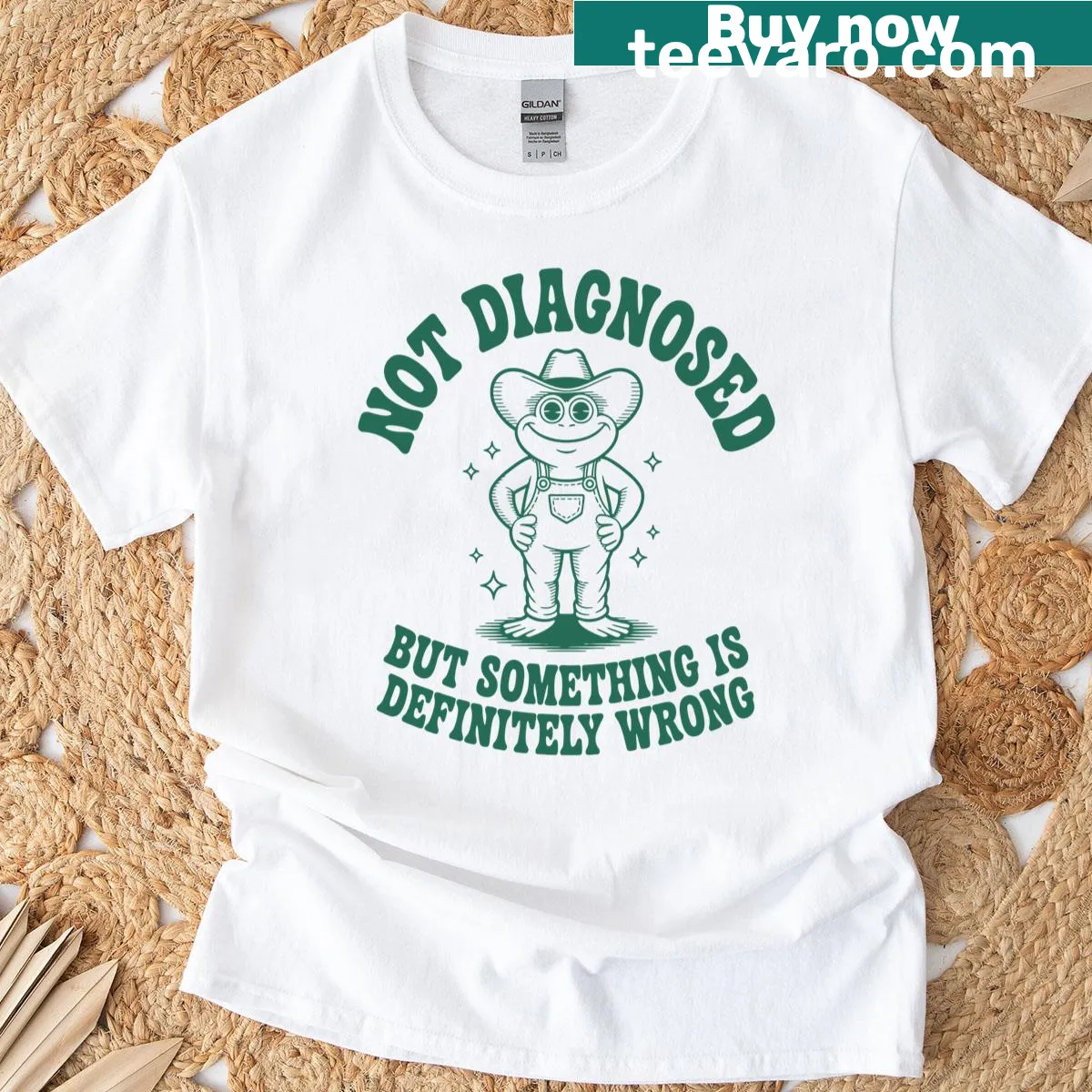 Humorous mental health awareness t-shirt with text about feelings — on a men's t-shirt