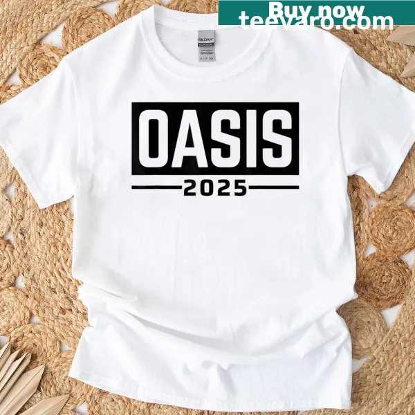 California-themed T-shirt with nostalgic design from Oasis 2025