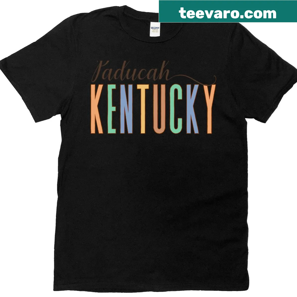 Vintage-style T-shirt featuring Paducah, Kentucky — on a men's t-shirt