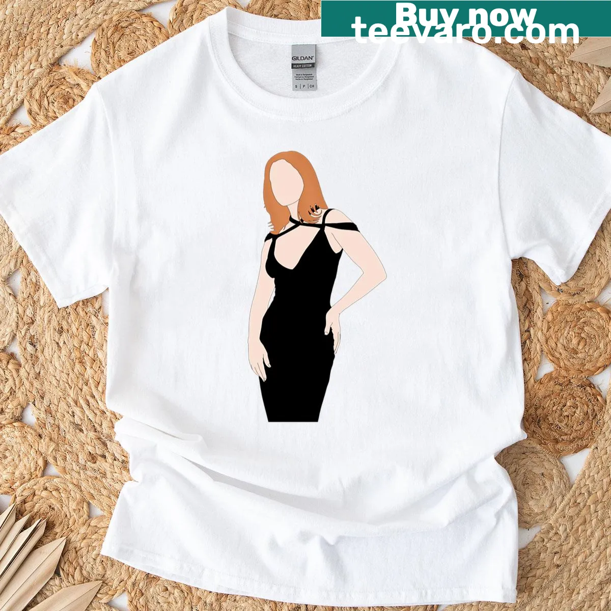 Illustrative Paige Matthews Charmed t-shirt design — on a men's t-shirt