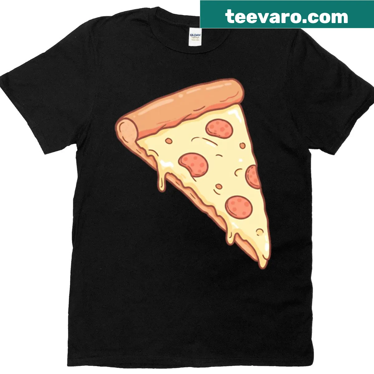 Pepperoni Pizza T-shirt with humorous graphic — on a men's t-shirt