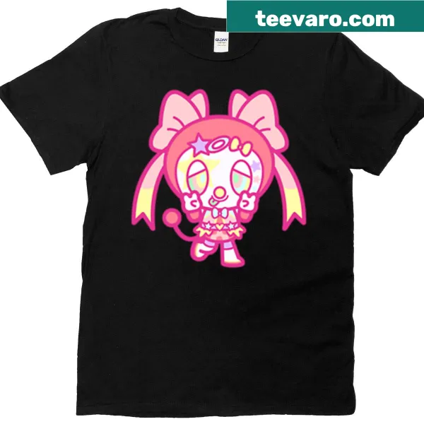 Whimsical ribbon illustration on a T-shirt