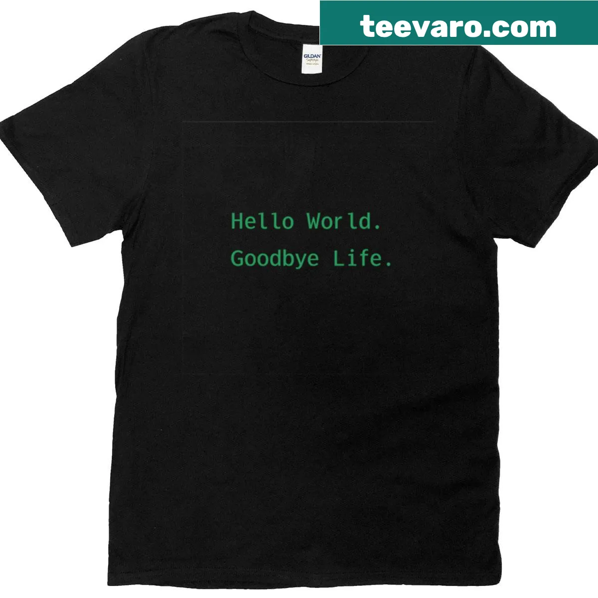 Funny programmer t-shirt with terminal art and humorous text — on a men's t-shirt