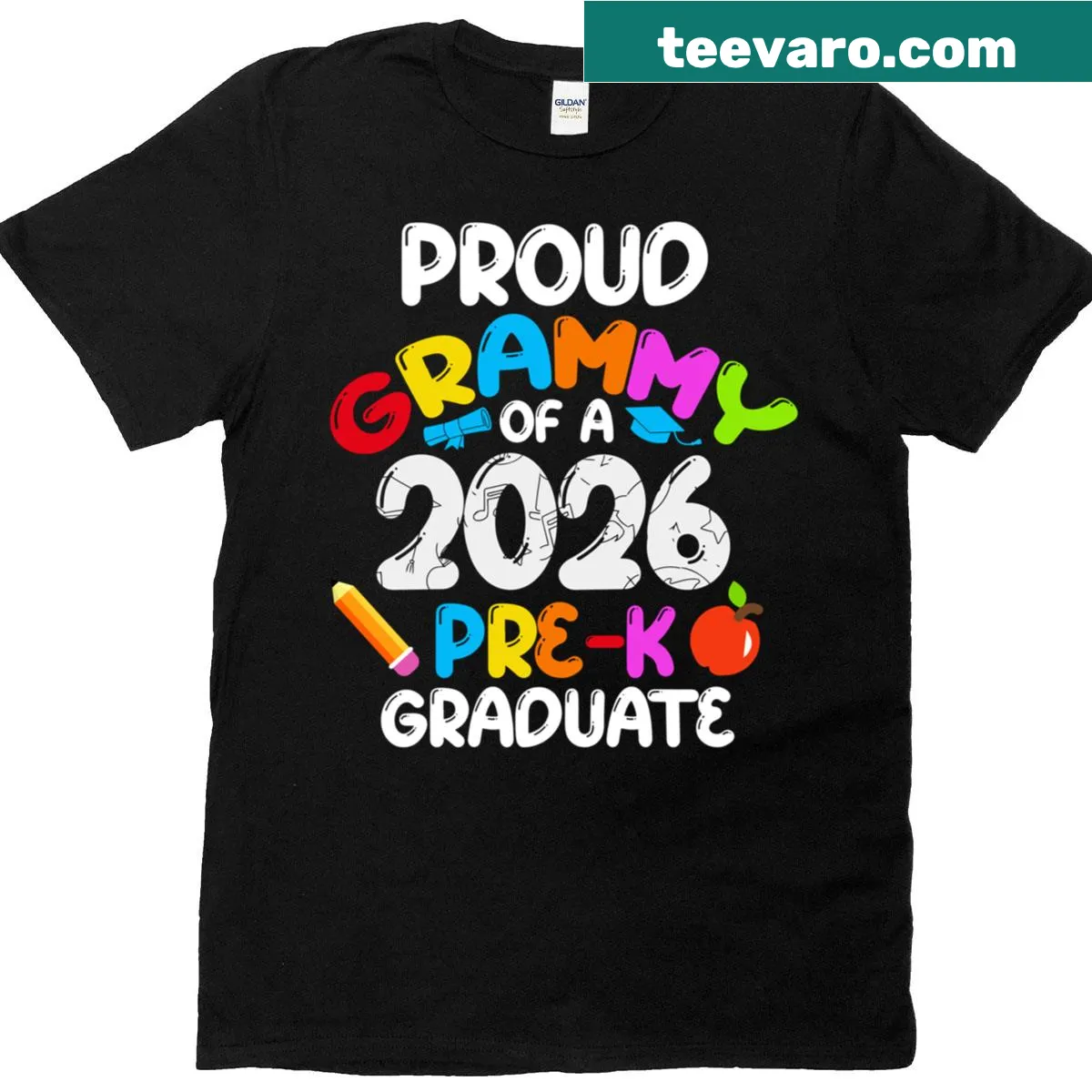 Proud Grammy Of 2026 Pre-k Graduate T-shirt with heartfelt message — on a men's t-shirt