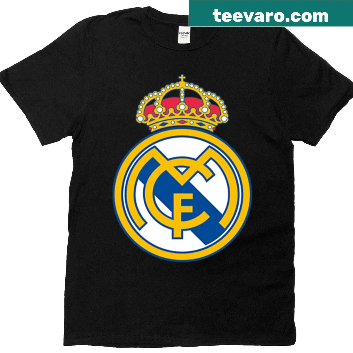 Real Madrid logo printed on a T-shirt — on a men's t-shirt
