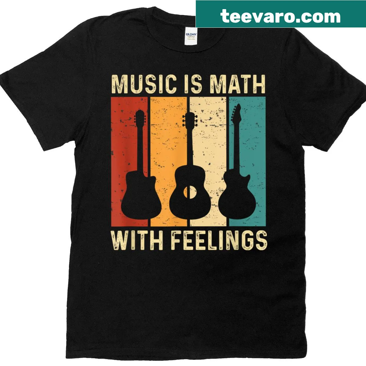 Funny musician T-shirt with vintage math-themed graphic. — on a men's t-shirt
