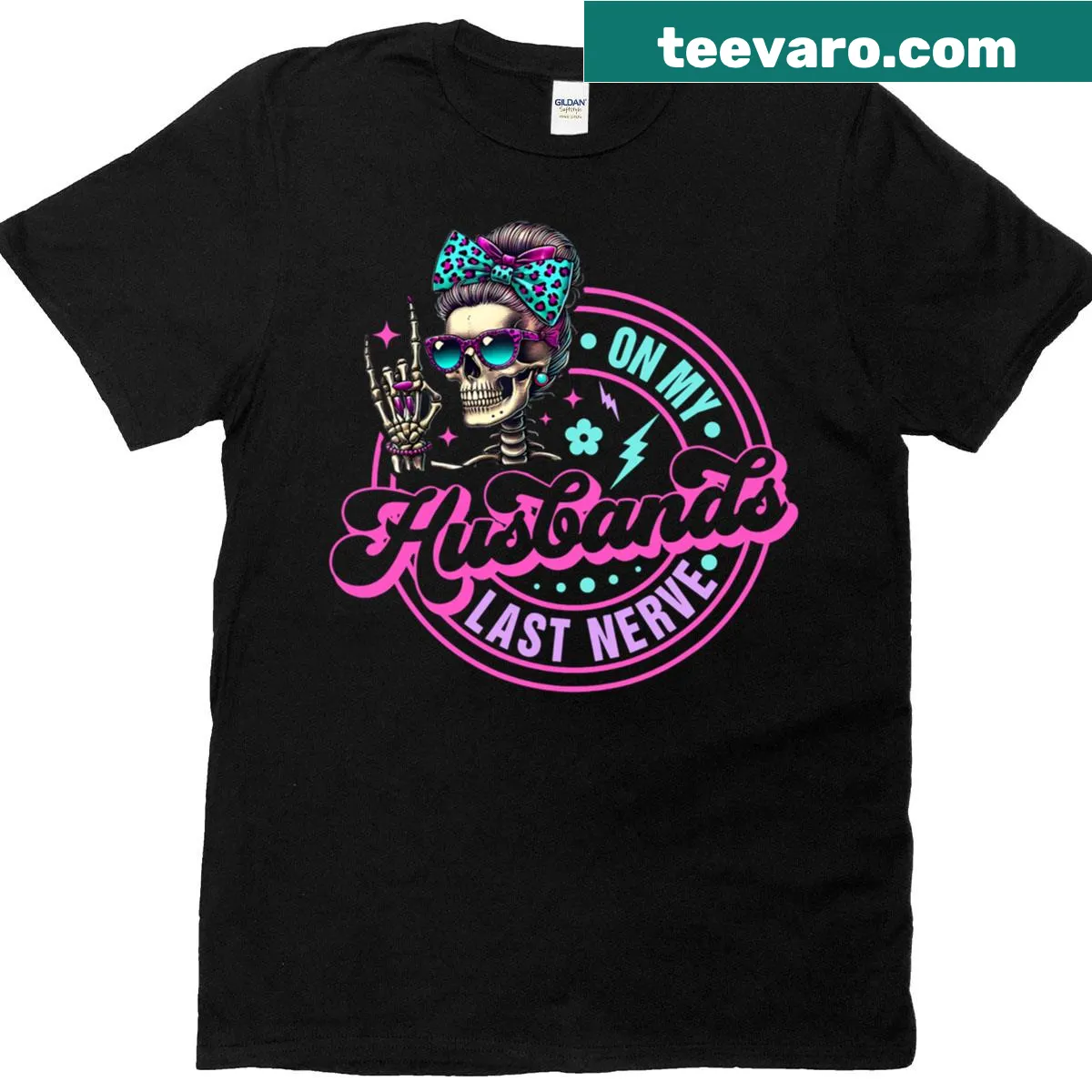 Funny t-shirt featuring a sassy skeleton graphic with humorous text — on a men's t-shirt