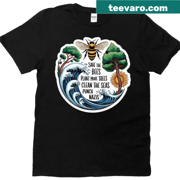 T-shirt with a message to save plants and promote environmental awareness