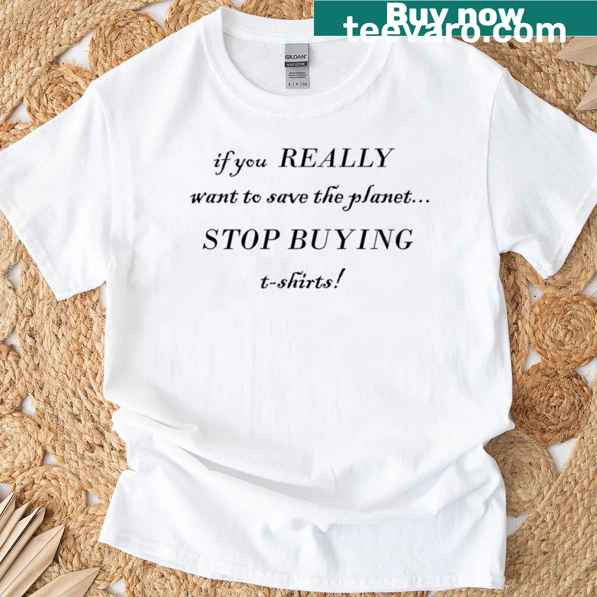 T-shirt with a motivational message 'Save The Planet' promoting environmental awareness — on a men's t-shirt