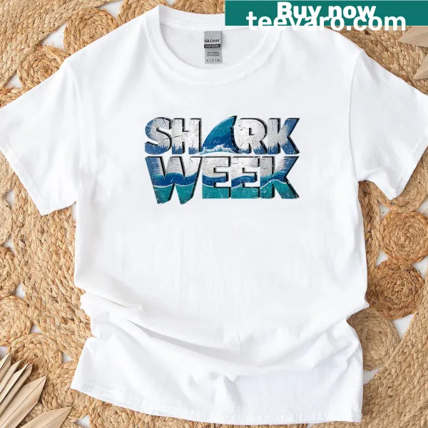 Shark-themed illustration promoting ocean conservation