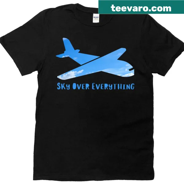 Aviation inspired graphic featuring skies and aircraft silhouettes