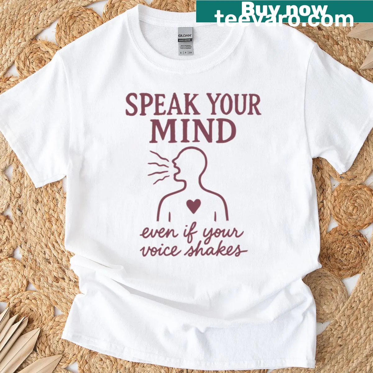 Bold text graphic promoting self-expression on a T-shirt — on a men's t-shirt