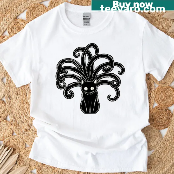 T-shirt featuring a smiling kitty illustration exuding warmth and charm