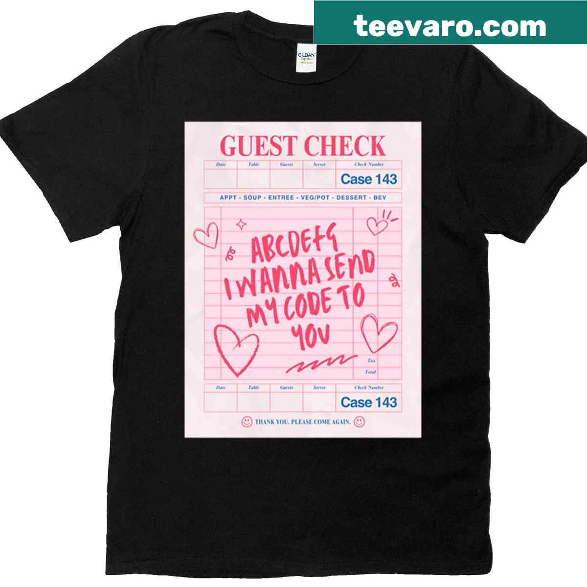 K-pop t-shirt with bold text 'Case 143' from Stray Kids — on a men's t-shirt